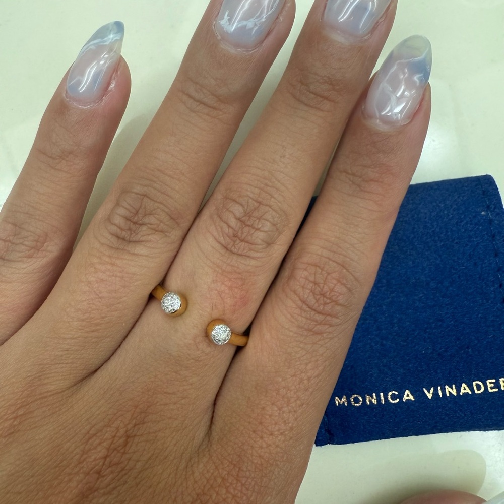 Monica Vinader Fiji Tiny Button Diamond Ring